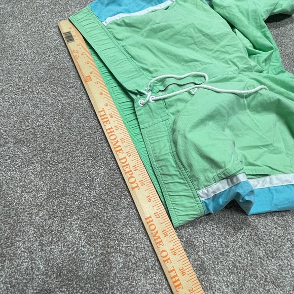 LACOSTE Mens Green Swim Trunks size 7 w/ Spell Out Sides and Logo 35W beach - Picture 7 of 11